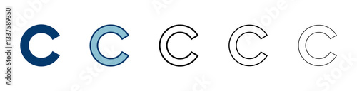 Copyright icon vector isolated on white background. copyright symbols