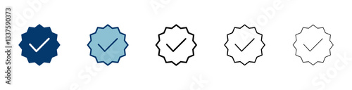 Approved icon vector isolated on white background. Certified Medal Icon vector. check mark