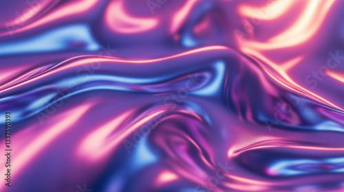 Holographic Wave Pattern: Futuristic Melt Effect, Abstract Design, Vibrant Colors, Digital Art, Tech