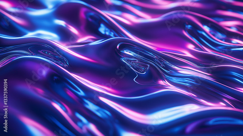 Holographic Wave Pattern: Futuristic Melt Design, Abstract, Vibrant, Digital Art, Tech Background,  