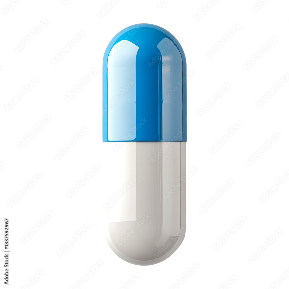 3D Render of Blue and White Capsule Pill Isolated on Transparent Background 3D Render of Blue and White Capsule Pill Isolated on Transparent Background