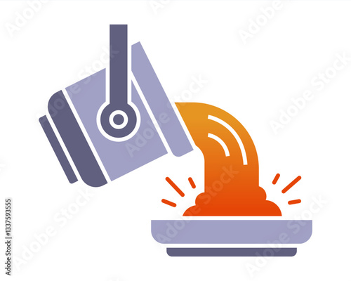 color icon steel foundry. casting steel pipes. flat illustration.