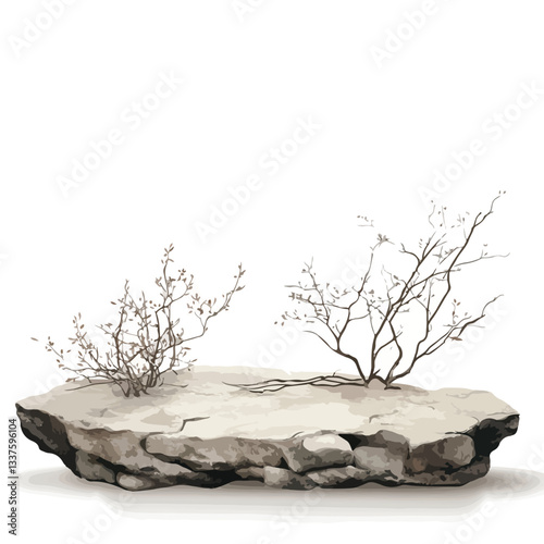 Serene Empty Rock Platform Display Scene photo