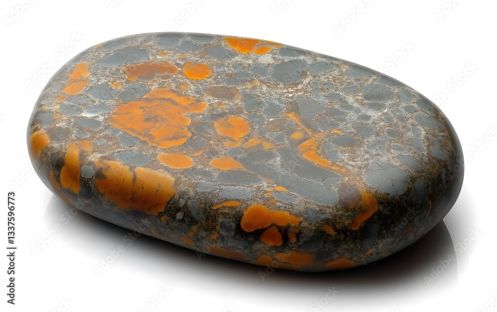 Polished Jasper Stone, Orange and Gray Pattern Polished Jasper Stone, Orange and Gray Pattern