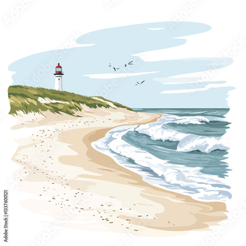 Serene and Picturesque Beach Scene