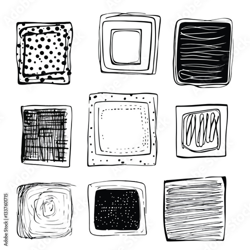 Hand-drawn Sketch Frames Doodle Collection in EPS Format