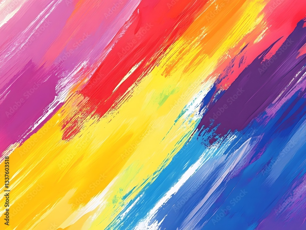 Obraz premium Colorful Paint Brush Strokes Abstract Background for Creative Design Projects