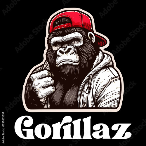 Illustration vector Of Gorilla