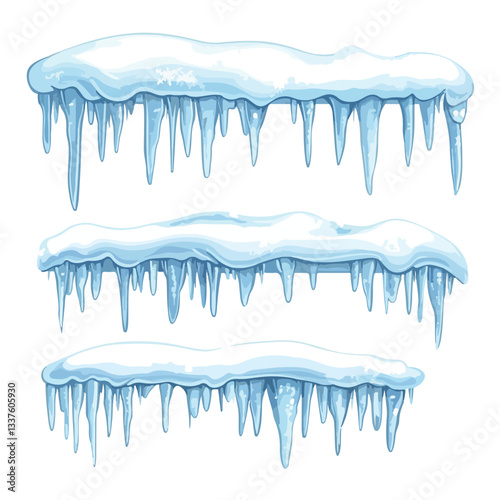 Snow Caps Banners Snowy Icicle Cap Decorations