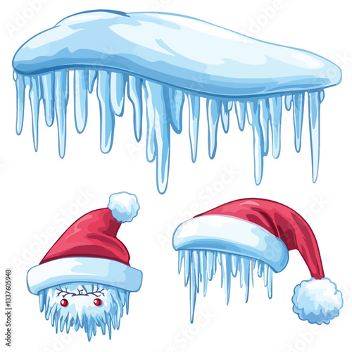 Snow Caps Banners Snowy Icicle Cap Decorations
