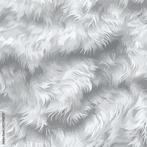 Soft Gray Fluffy Faux Fur Close Up Abstract Pattern