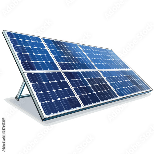 Solar Panel Vector Illustration Isolated on White Background