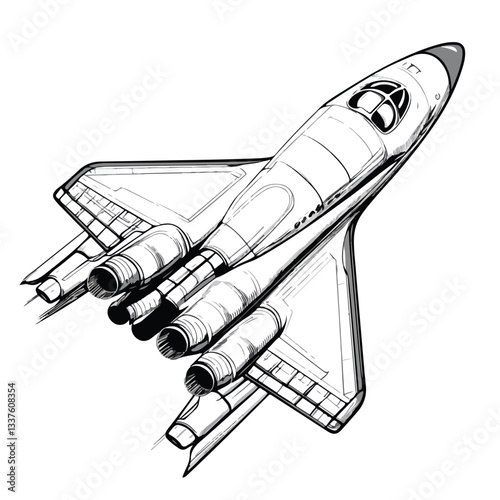 Futuristic Spacecraft Clipart Vector Illustration for Isolated Design