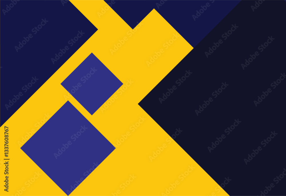 Geometric seamless pattern with rhombuses in blue and yellow colors