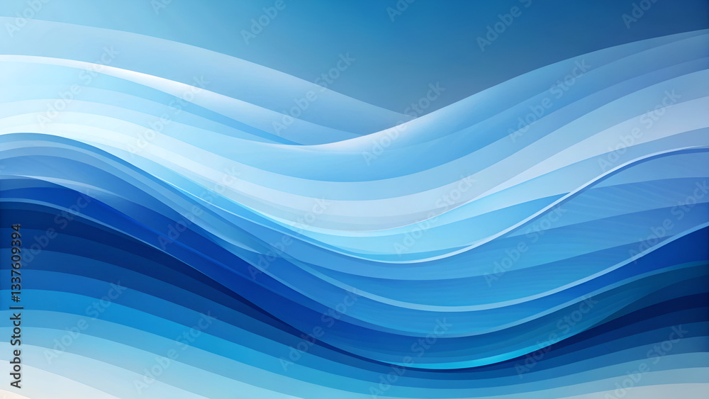 Serene Blue Wave Abstract Art for Calming Modern Design Serene Blue Wave Abstract Art for Calming Modern Design