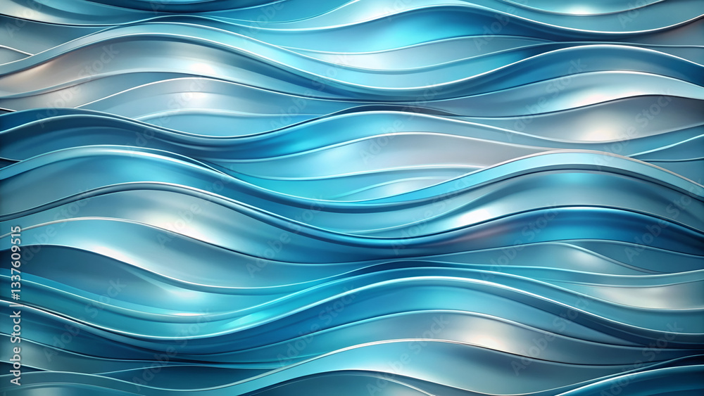 Metallic Blue Wave Art with Fluid Motion for Modern Abstract Design Metallic Blue Wave Art with Fluid Motion for Modern Abstract Design