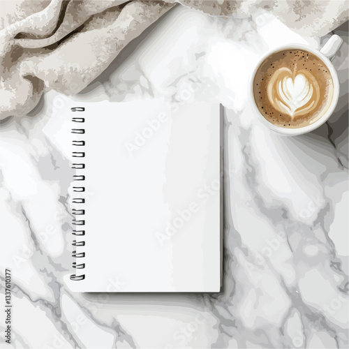 Empty White Note Book Mockup Still Life Photography
