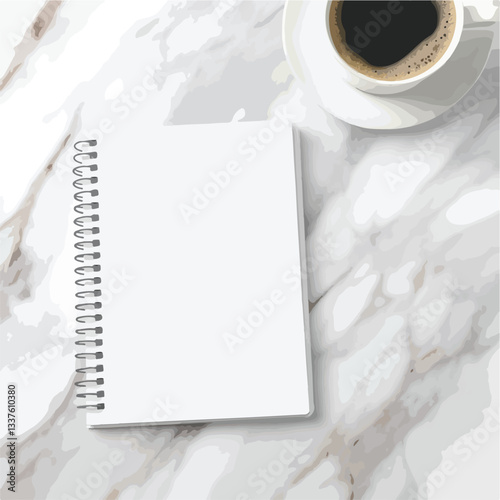 Empty White Note Book Mockup Still Life Photography