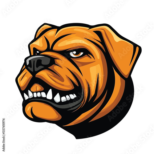 Powerful Athletic Bulldog Mascot Design for Fitness and Strength Concepts