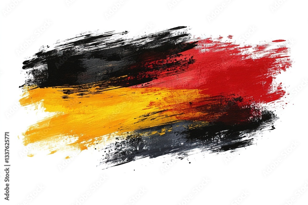 Abstract flag in paint brush stroke, in yellow red, 32k Resolution Abstract flag in paint brush stroke, in yellow red, 32k Resolution