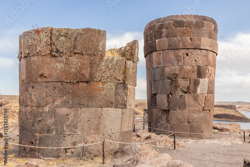 Sillustani funerary towers in Peru