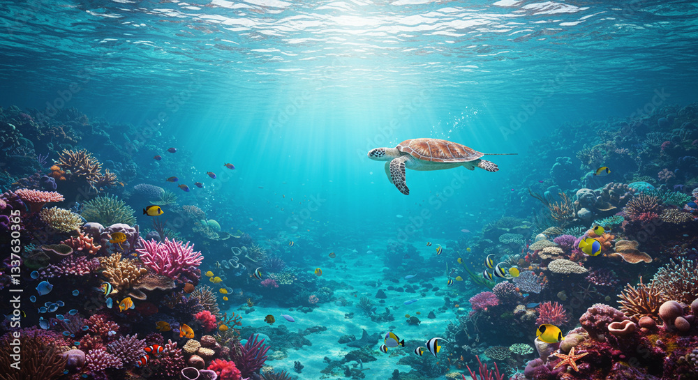 diver and coral reef diver and coral reef