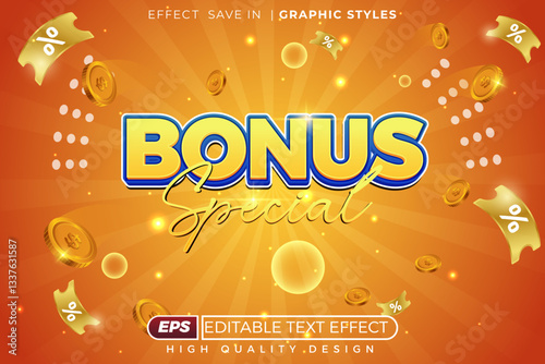 Editable 3d text effect bonus special