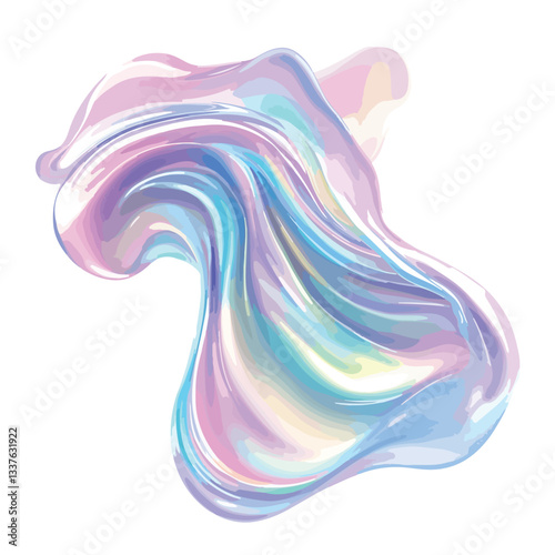 Iridescent Liquid Surface in Smooth Paste Texture