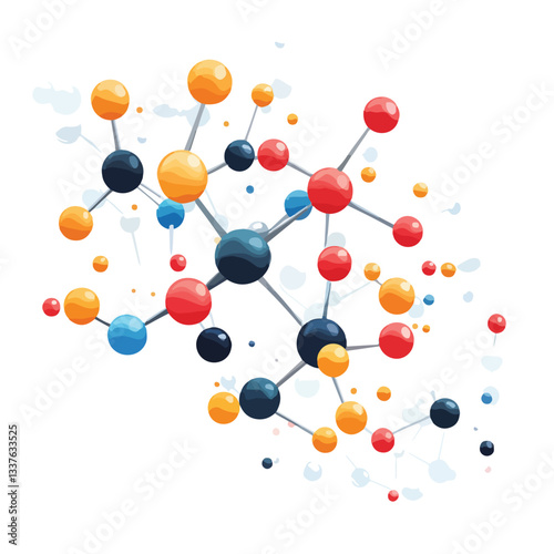 Abstract White Molecule or Atom Structure for Science Background