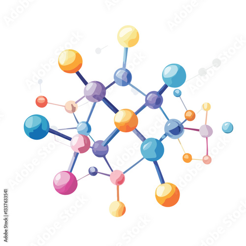 Abstract White Molecule or Atom Structure for Science Background