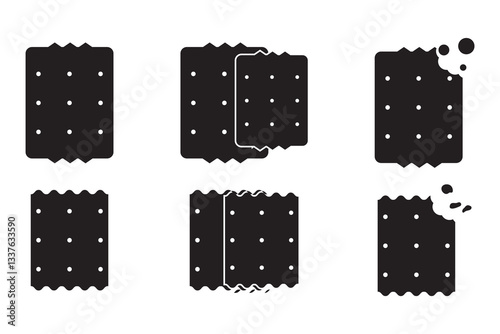 set of biscuit icon. biscuit on white background.