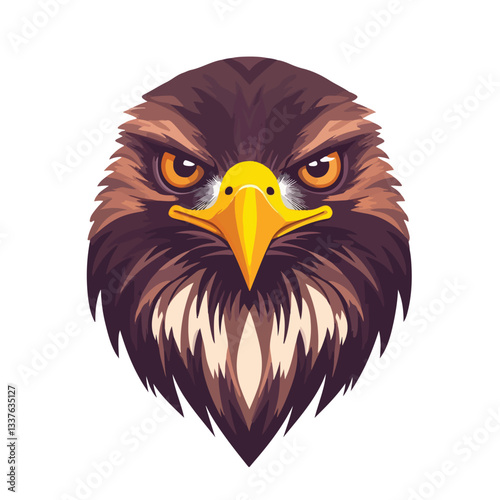 Majestic Raptor Bird of Prey Head in Close-up View