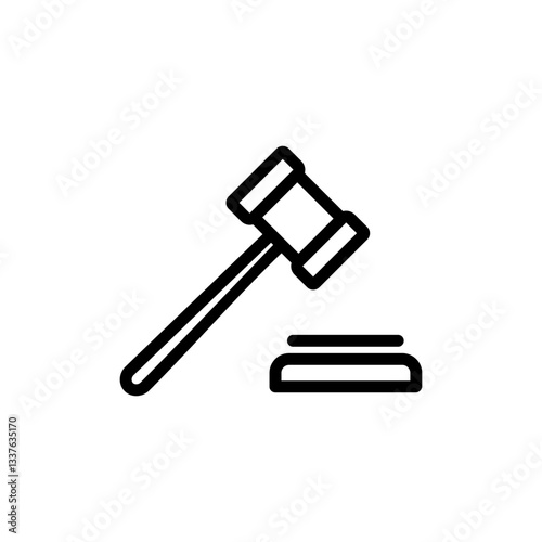 Gavel icon vector illustration. judge gavel sign and symbol. law icon. auction hammer