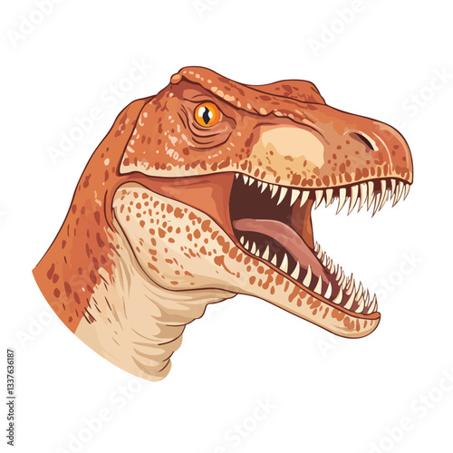 Stylized Wild Beast Animal Raptor Dinosaur Head Face Vector Illustration