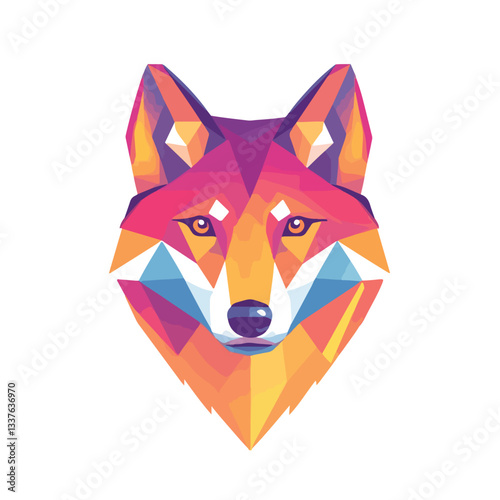 Wild Brave Animal Wolf Dog Fox Head Face Mascot