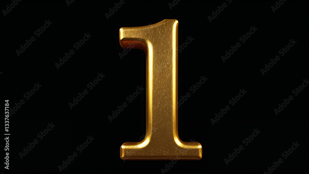 golden number one on a black background golden number one on a black background