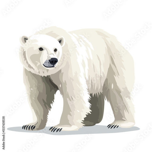 Stunning Wild Polar Bear Full Body Design Illustration