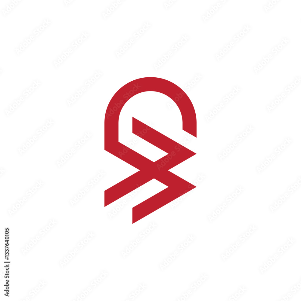 letter gb red simple geometric line logo vector letter gb red simple geometric line logo vector