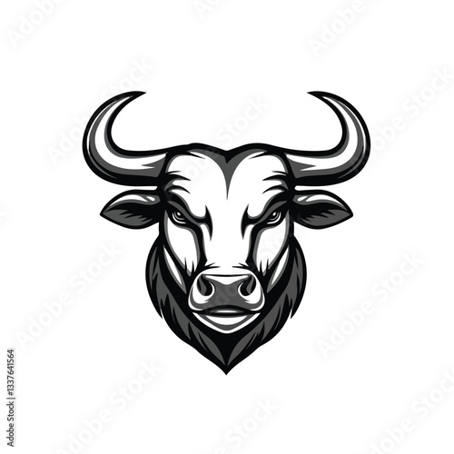 Wild Strong Animal Bull Head Mascot Design for Marketing Materials