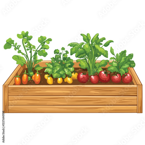 Organic Wooden Raised Bed Vegetable Garden