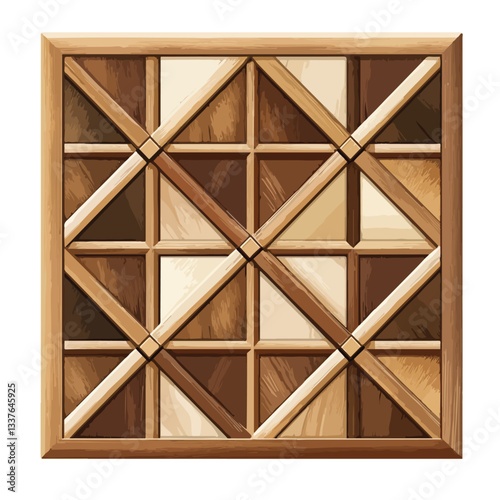 Elegant Wooden Wall Panel with Geometric Light Pattern