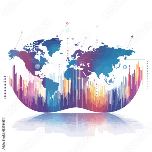 Global Business Graph and Stock Market Chart for Financial Analysis and Investments