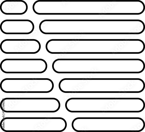 シンプルな長丸（楕円形）のフレーム、タイトルバックのセット、ベクターファイルは線幅変更可能なパス