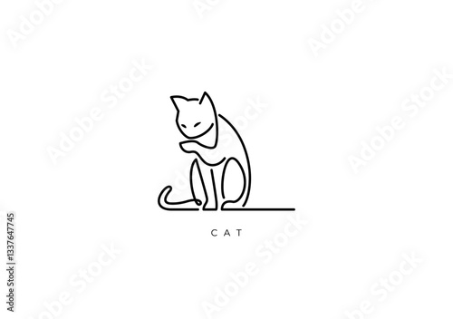 CAT ELEGANT OUTLINE 001