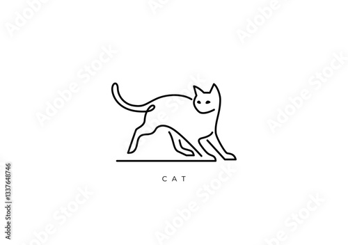 CAT ELEGANT OUTLINE 008