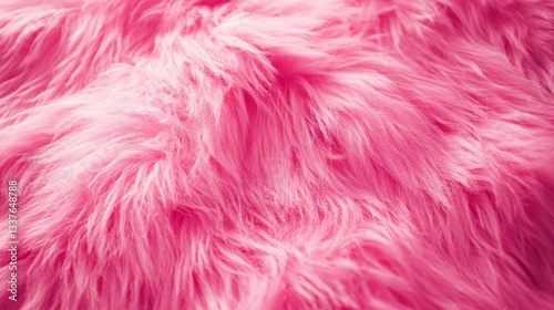 Pink fluffy faux fur in bright candy colors. Premium glamourous faux fur background