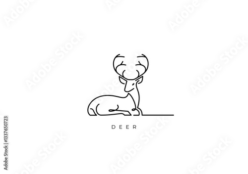 DEER ELEGANT OUTLINE 008
