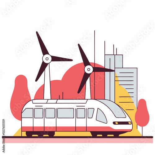 High speed train Renewable Energy Solar Power Wind Energy Roundish Flat
