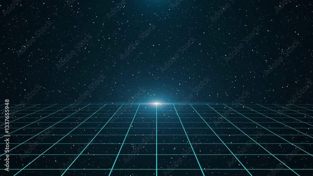 Abstract blue technology background with stars and energy patterns