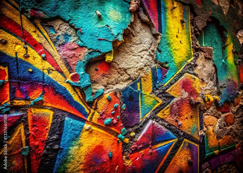 Fototapeta premium Grunge Concrete Wall Graffiti Art Texture Background - Urban Street Style Stock Photo